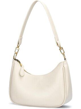Women Beige Hobo Bag Cute Retro Clutch Underarm Shoulder Purse